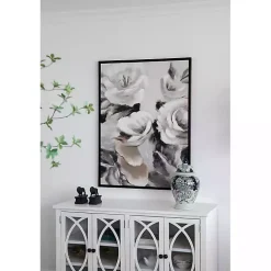 Kirklands Home White & Gray Garden Flowers Framed Canvas Print Discount