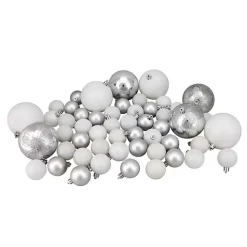 Christmas Ornaments>Kirklands Home White & Shatterproof Christmas Ornament Set Silver