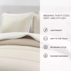 Kirklands Home White & Tan Reversible 3-pc. King Comforter Set Hot