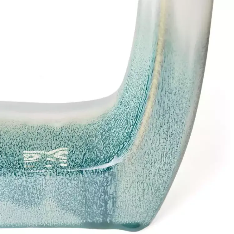 Vases>Kirklands Home White & Turquoise Ceramic Cut-Out Vase, 14 in.