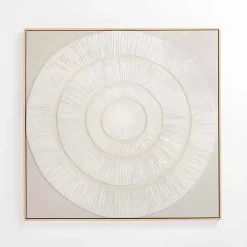 Kirklands Home Abstract Swirl Framed Canvas Art Print White New