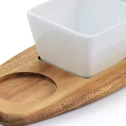 Kirklands Home White Acacia Wood Base 4-pc. Tidbit Dish Set Discount