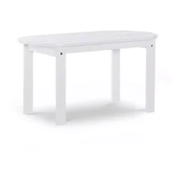 Kirklands Home Acacia Wood Oval Adirondack Coffee Table White Hot
