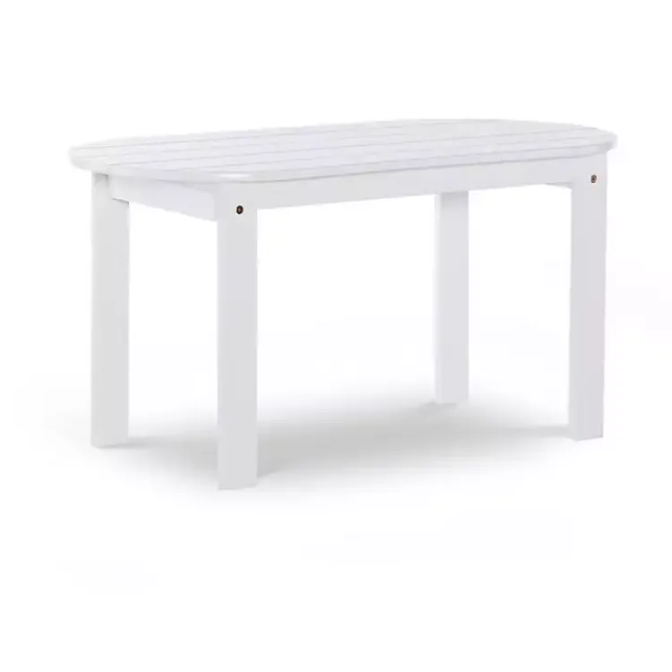 Kirklands Home Acacia Wood Oval Adirondack Coffee Table White Hot