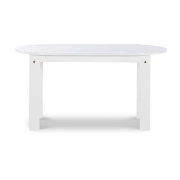 Kirklands Home Acacia Wood Oval Adirondack Coffee Table White Hot