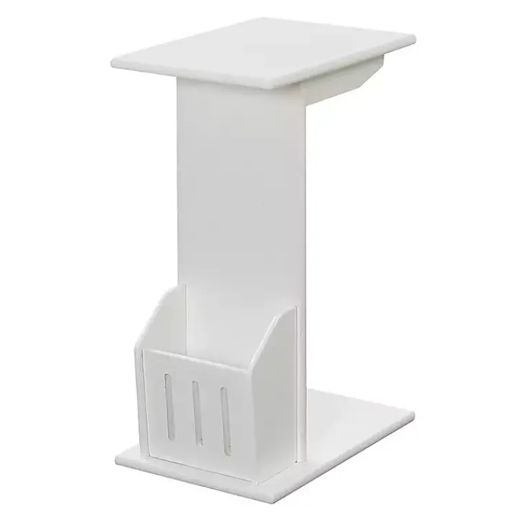 Kirklands Home Accent Table with Magazine Holder White Best
