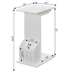Kirklands Home Accent Table with Magazine Holder White Best