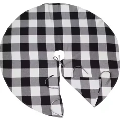 Christmas Tree Skirts & Collars>Kirklands Home White and Black Buffalo Check Tree Skirt, 72 in.