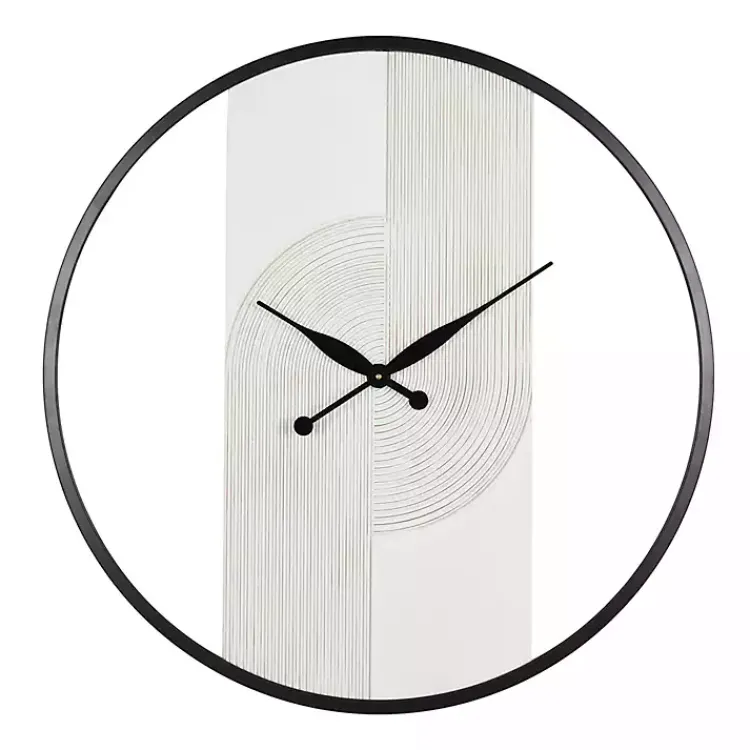 Kirklands Home White and Black Carved Open Wall Clock Discount