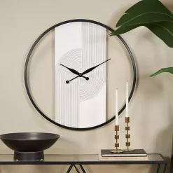 Kirklands Home White and Black Carved Open Wall Clock Discount