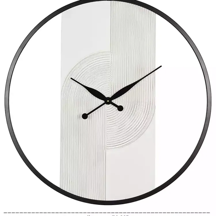 Kirklands Home White and Black Carved Open Wall Clock Discount