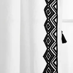 Kirklands Home White and Black Diamond Curtain Panel, 84 in. Discount
