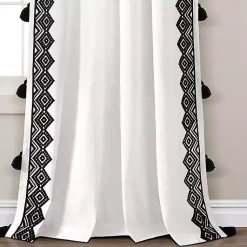 Kirklands Home White and Black Diamond Curtain Panel, 84 in. Discount