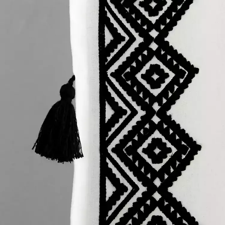 Kirklands Home White and Black Diamond Curtain Panel, 84 in. Discount