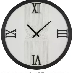 Kirklands Home White and Black Modern Wall Clock New