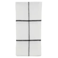 Kirklands Home White and Black Plaid Cotton Napkins, Set of 4 Outlet