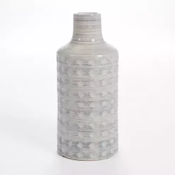 Vases>Kirklands Home White and Blue Starburst Porcelain Vase