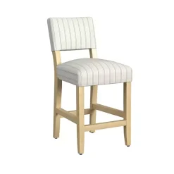 Kirklands Home and Blue Striped Natural Counter Stool White Hot