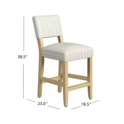 Kirklands Home and Blue Striped Natural Counter Stool White Hot
