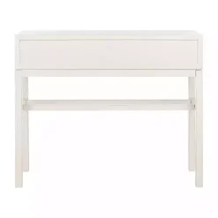 Kirklands Home White and Brown Herringbone Console Table Best