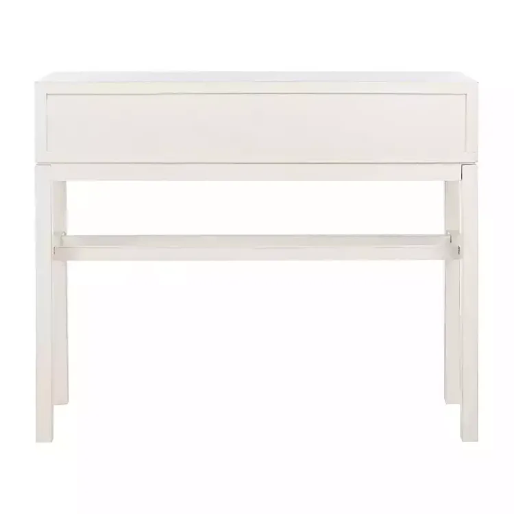Kirklands Home White and Brown Herringbone Console Table Best