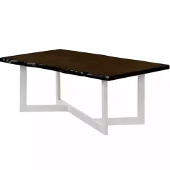 Kirklands Home White and Dark Oak Wood Live Edge Coffee Table Brown Sale
