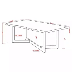 Kirklands Home White and Dark Oak Wood Live Edge Coffee Table Brown Sale