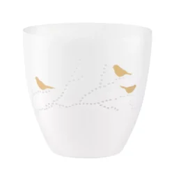 Candle Holders>Kirklands Home White and Gold Bird Medium Tealight Candle Holder