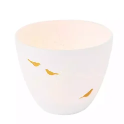 Candle Holders>Kirklands Home White and Gold Bird Small Tealight Candle Holder