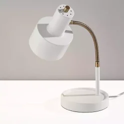 Kirklands Home White and Gold Brayden Charging Desk Lamp Clearance