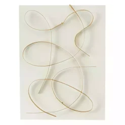 Kirklands Home White and Gold Iron Abstract Wave Plaque Discount