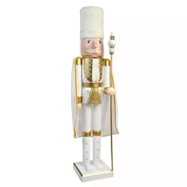 Christmas Decorations>Kirklands Home White and Gold King Nutcracker
