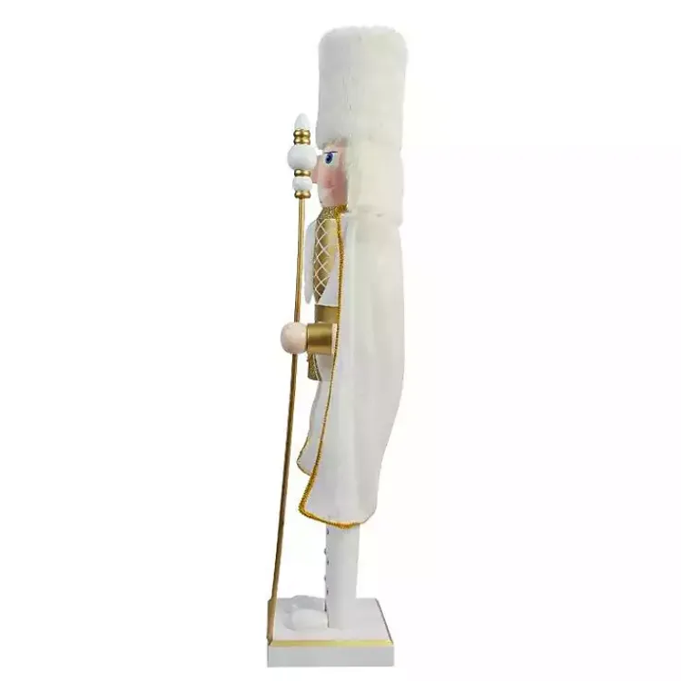 Christmas Decorations>Kirklands Home White and Gold King Nutcracker