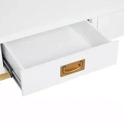 Kirklands Home White and Gold Metal Desk with Outlets Sale