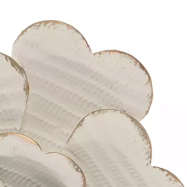 Kirklands Home and Gold Metal Flower Large Wall Plaque White Clearance