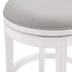 Kirklands Home White and Faux Leather Swivel Counter Stool Gray Sale