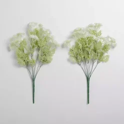 Stems & Bouquets>Kirklands Home White and Green Gypso Bushes, Set of 2