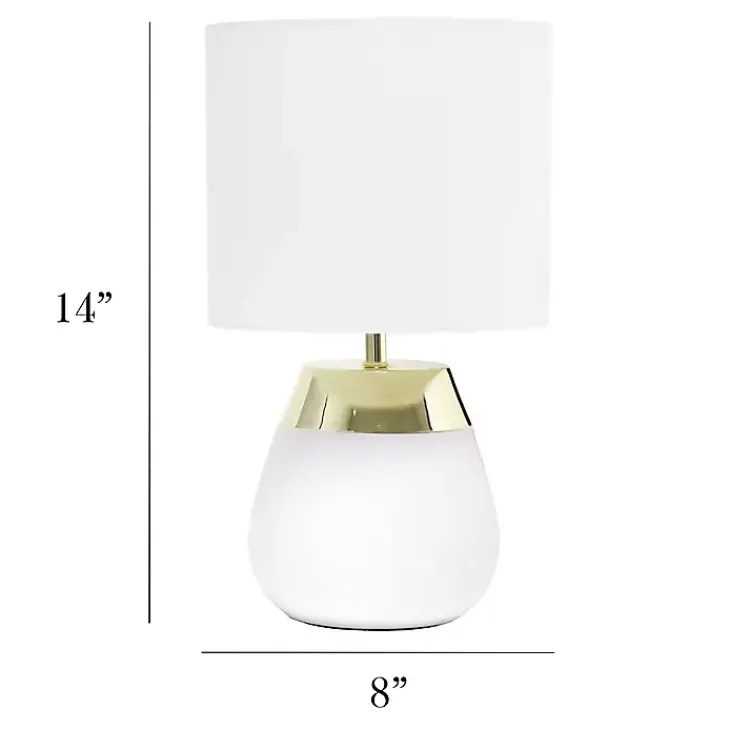 Kirklands Home and Metallic Gold 4-Touch Table Lamp White Sale