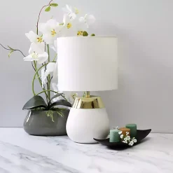 Kirklands Home and Metallic Gold 4-Touch Table Lamp White Sale