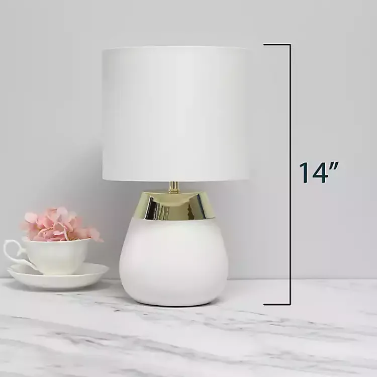 Kirklands Home and Metallic Gold 4-Touch Table Lamp White Sale