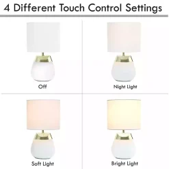 Kirklands Home and Metallic Gold 4-Touch Table Lamp White Sale