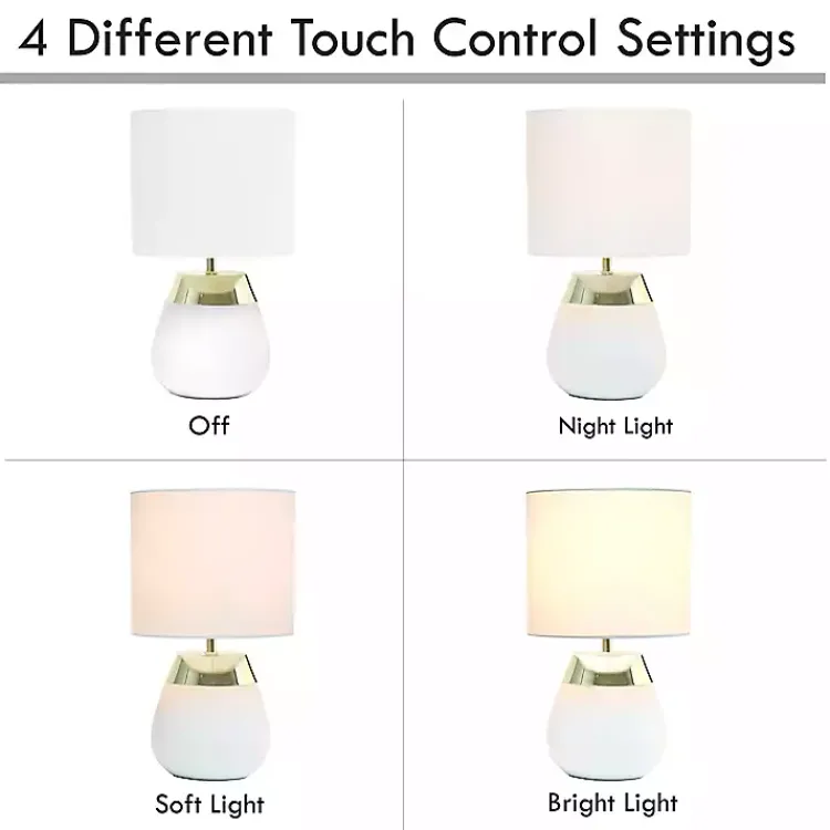 Kirklands Home and Metallic Gold 4-Touch Table Lamp White Sale