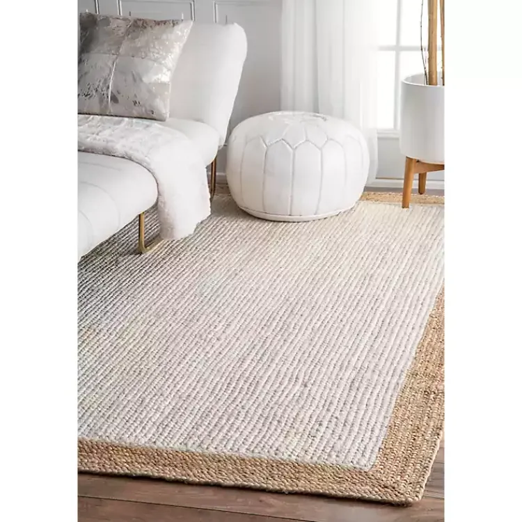Kirklands Home and Natural Corsica Area Rug, 5x8 White New