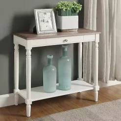 Kirklands Home and Natural Davis Console Table White Discount