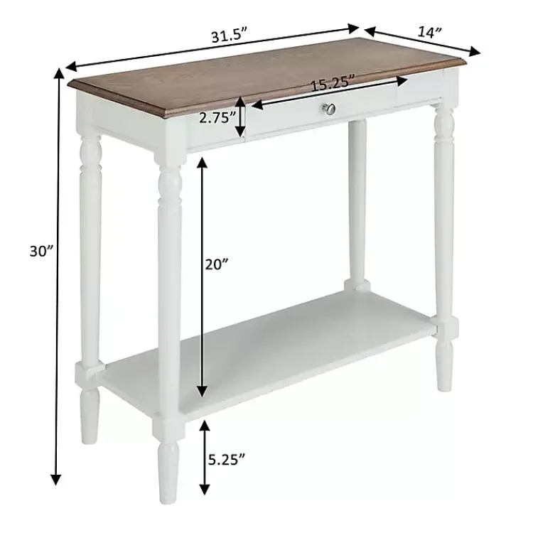 Kirklands Home and Natural Davis Console Table White Discount