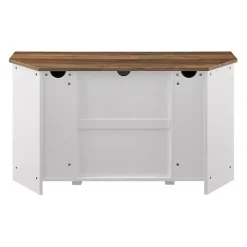 Kirklands Home and Natural Sliding Barn Door TV Stand White Clearance