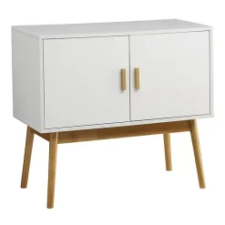 Kirklands Home and Natural Wood Reversible Doors Cabinet White Online