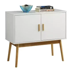 Kirklands Home and Natural Wood Reversible Doors Cabinet White Online