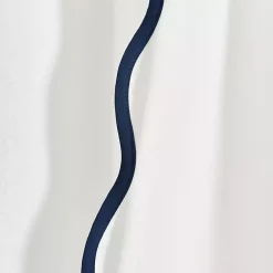 Kirklands Home White and Navy Scalloped Curtain Panel Set, 84 in. Sale