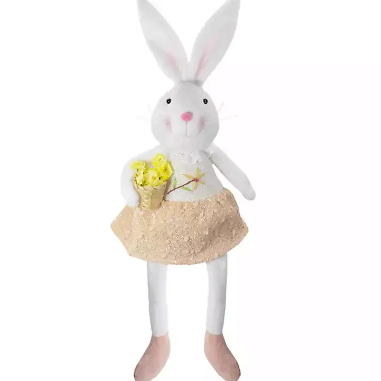 Easter Decorations>Kirklands Home White and Pink Easter Bunny Plush